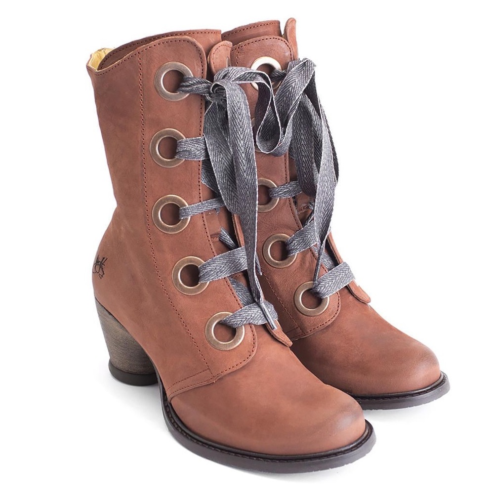 Fluevog East End Gladstone Mid Calf Lace Up Boots